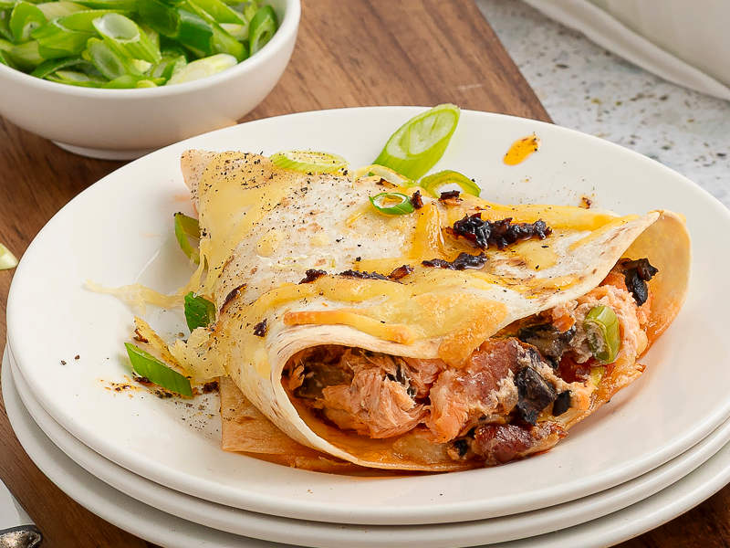 Crispy tortilla salmon pockets filled with Aoraki hot smoked salmon