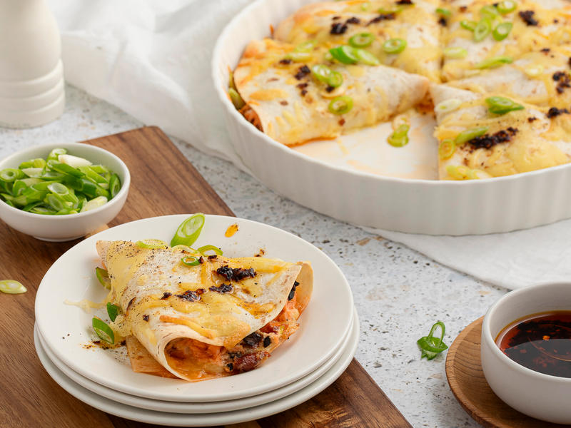 Golden baked salmon pockets served warm