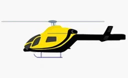 Hellgelber Rettungshubschrauber MD902.