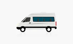 Weißer Personenkraftwagen mit getönten Fenstern, von der Seite gesehen.