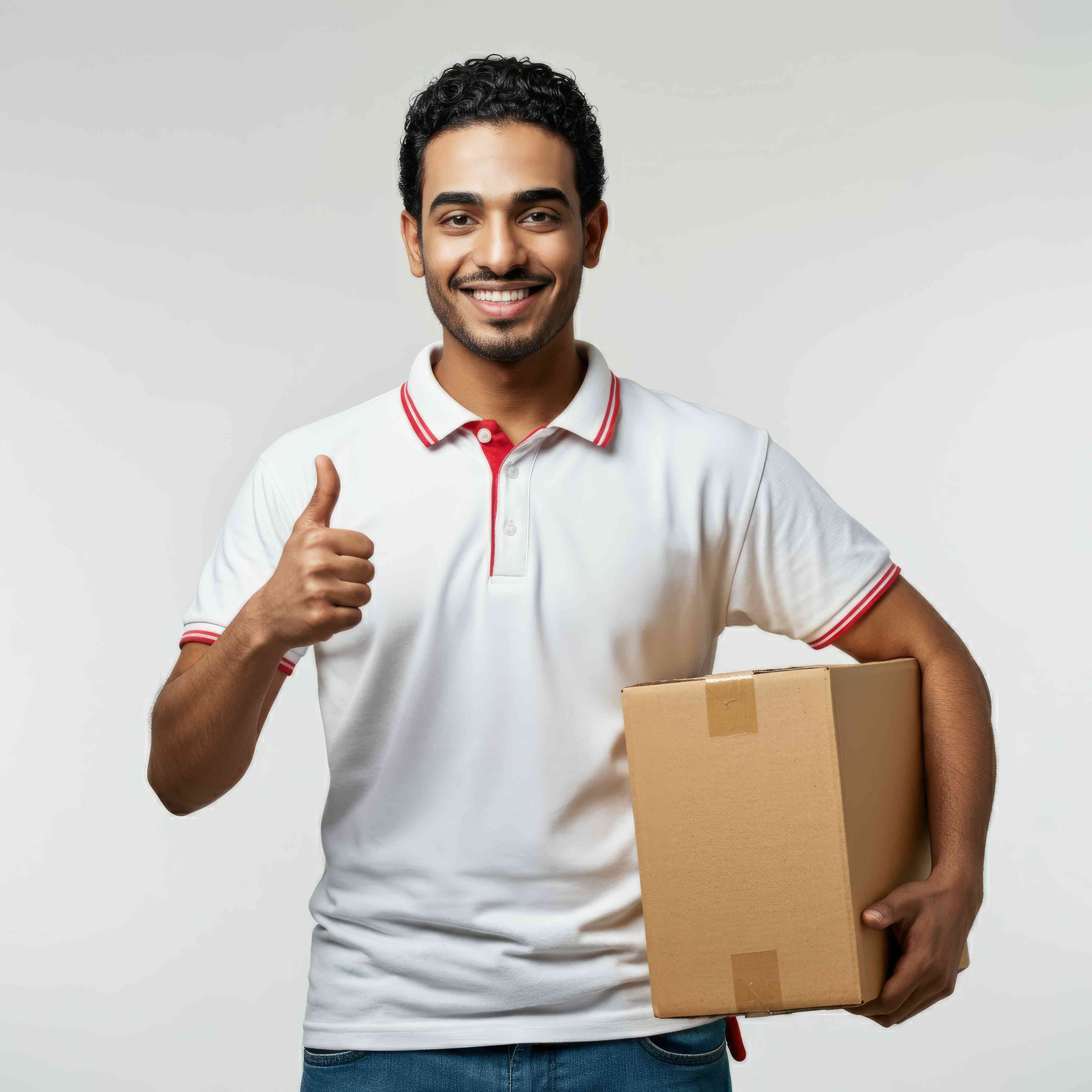 Client satisfait recevant sa commande – livraison rapide HD Signalétique