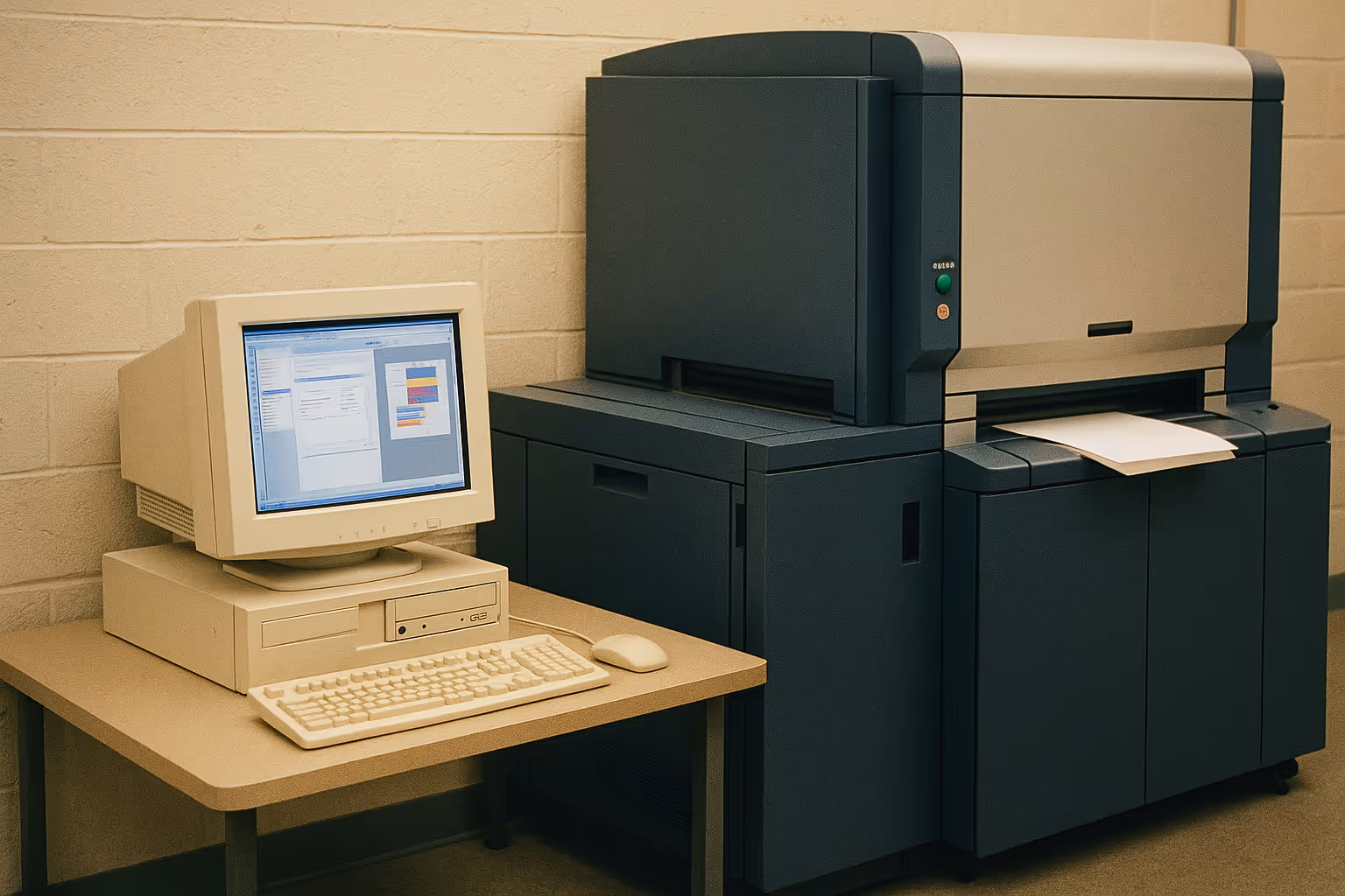 1996 – imprimante et ordinateur de l'époque