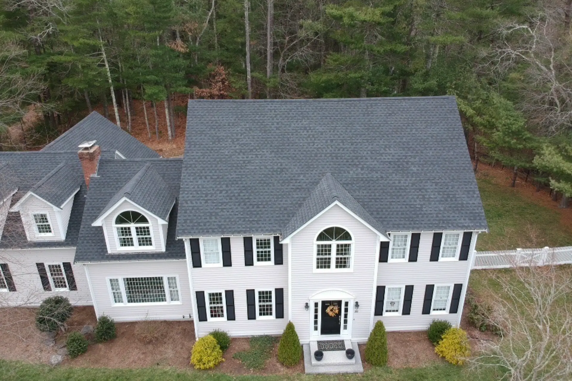 view of home roof from above