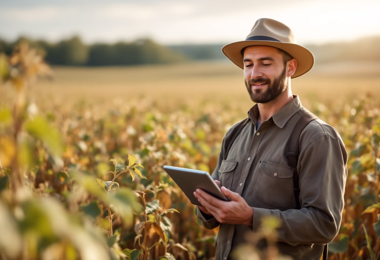 image of agricultural technology usage in crop monitoring