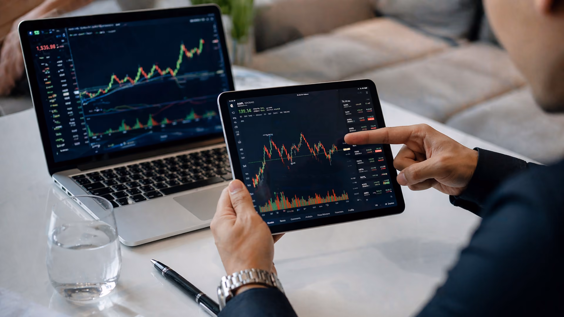 Financial chart showing controlled losses