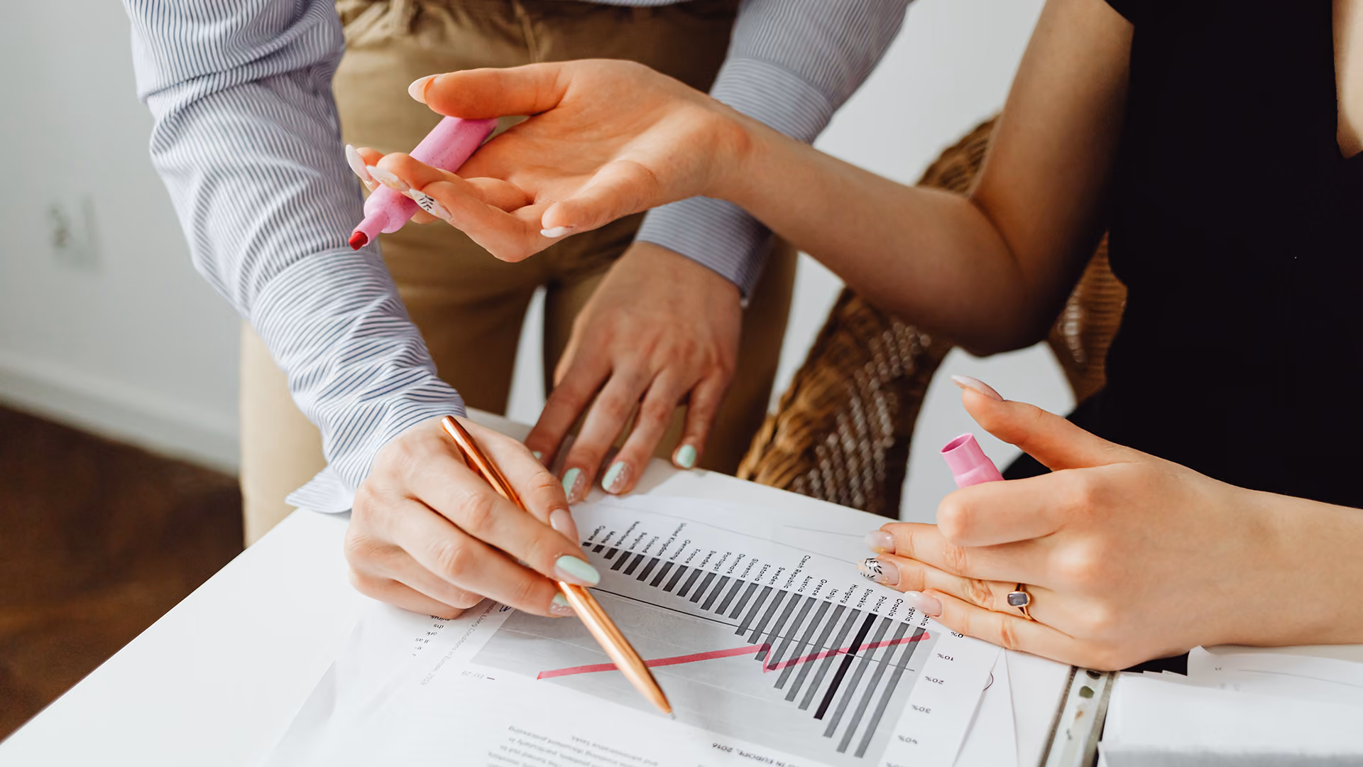 Business women analysing previous acquirer insurance failure