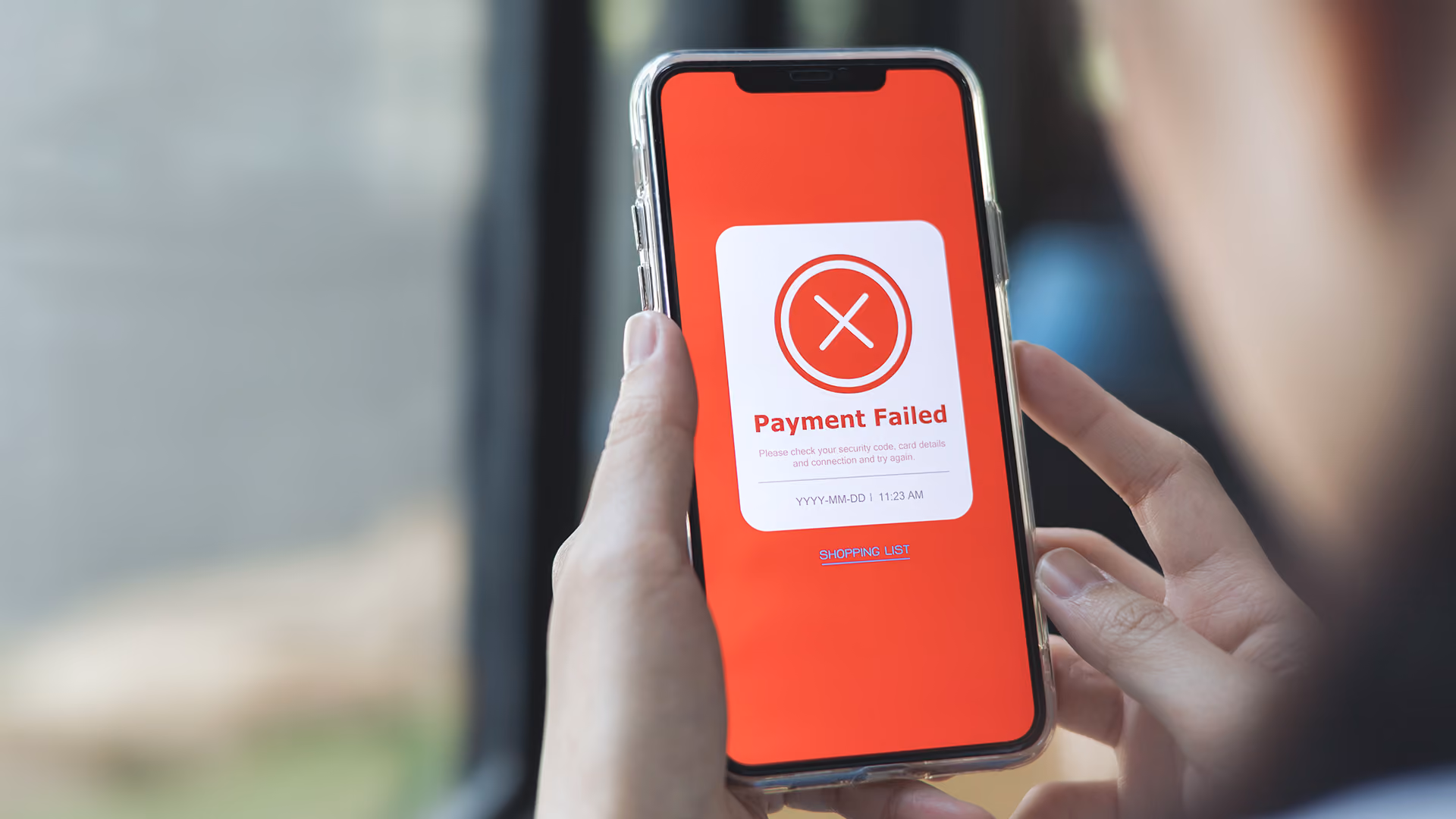 Failed mobile payment, representing settlement failures