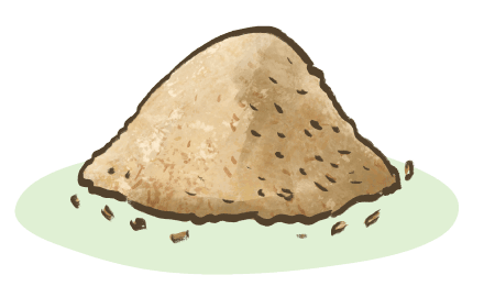 illustration of psyllium husk - an recommended source of fibre for senior dogs