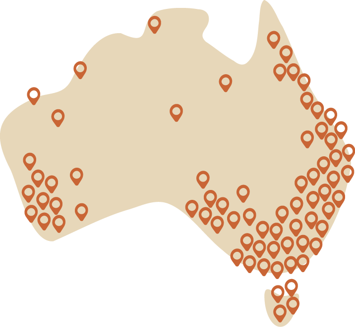 Where to buy Australia Map with store location pins