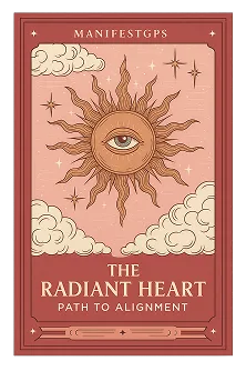 A tarot card with a sun and clouds in the background.