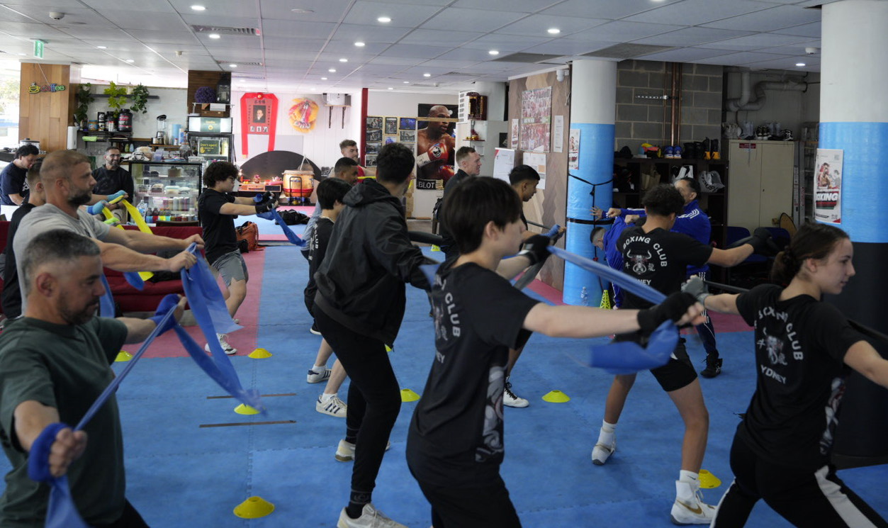 Boxing workshop students