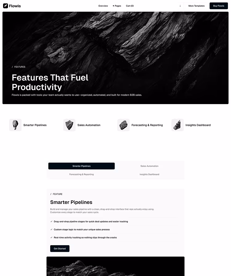 B2B SaaS Webflow Template Features V3