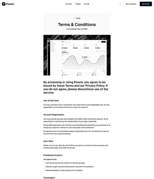 B2B SaaS Webflow Template Terms
