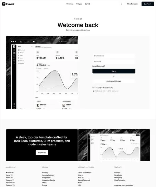 B2B SaaS Webflow Template Sign In
