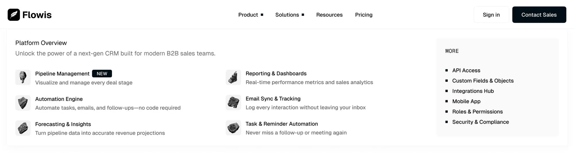 2B SaaS software Webflow template menu1