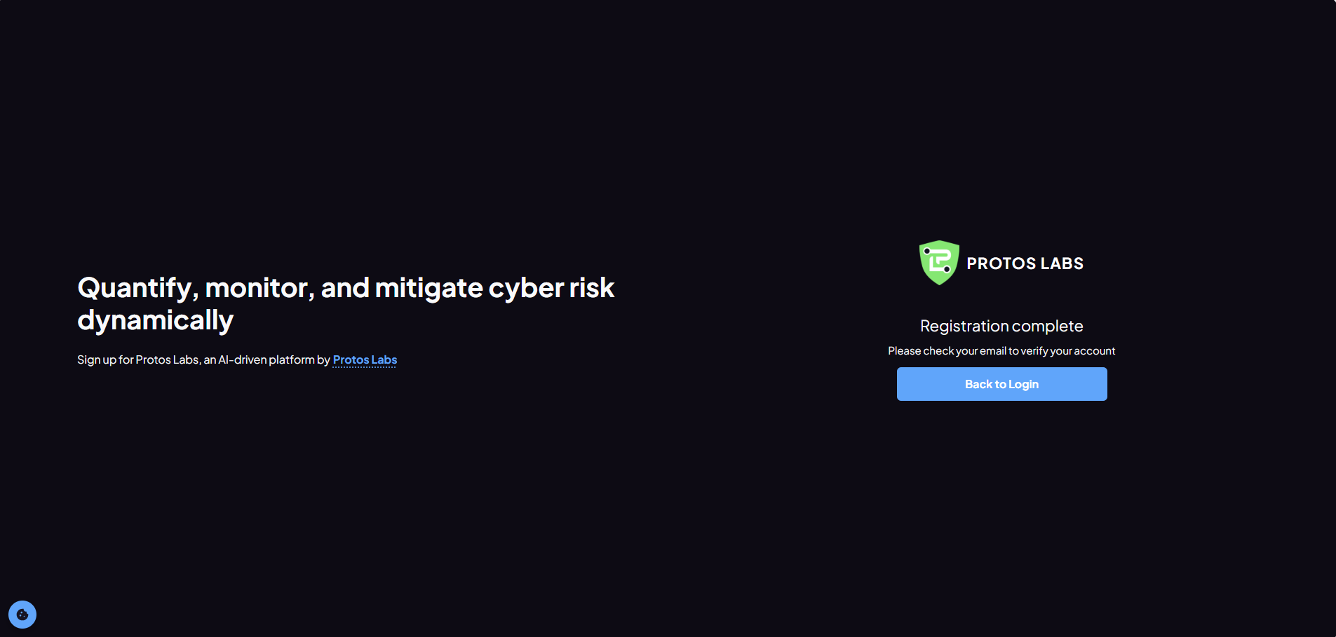 Protos AI sign-up step 3 — awaiting admin approval