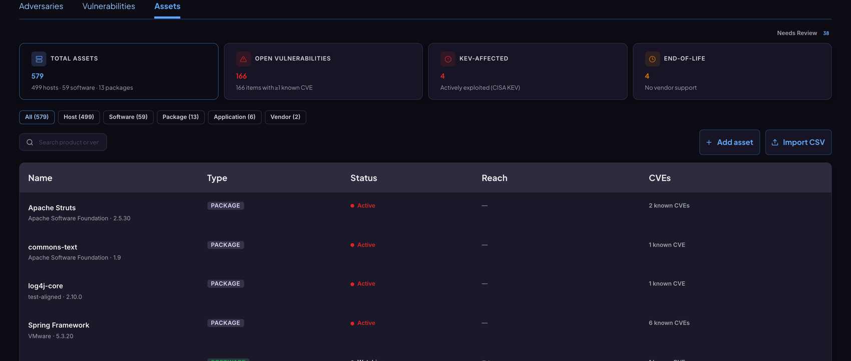 Protos AI asset inventory and CVE correlation