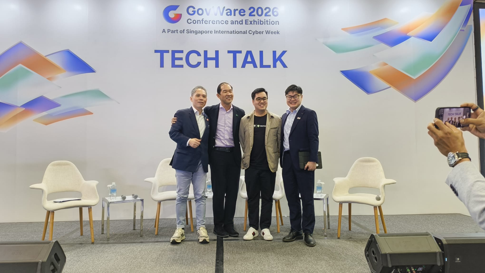 The panel after the session: Willis Lim, Jon Sakoda, Joel Lee and Minkwang Lim