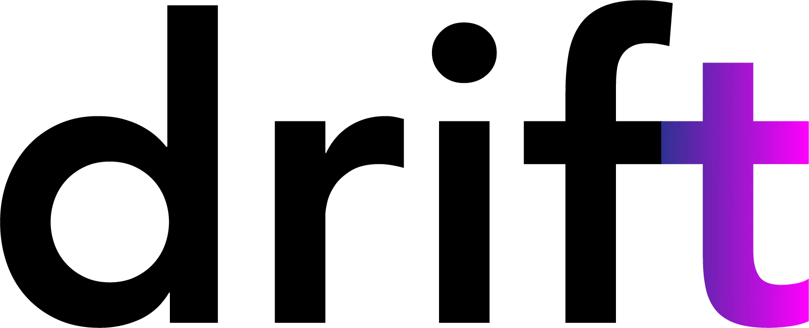 Das Wort 'drift' als stilisiertes Logo.