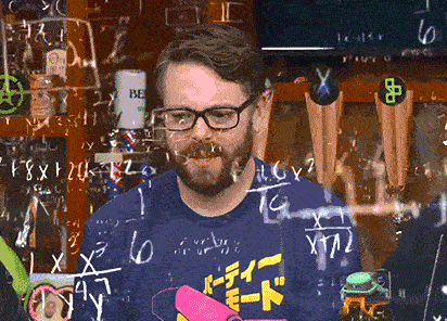 man looking confused with confusing math symbols