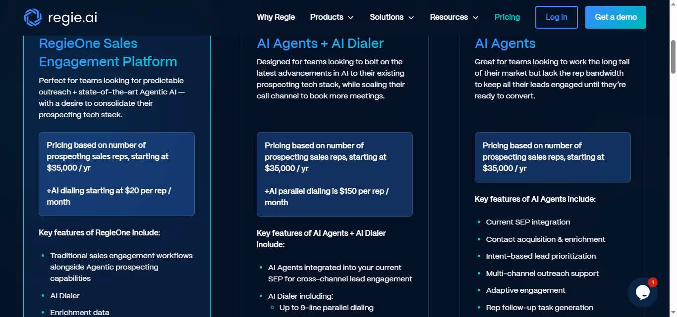 regie ai pricing page