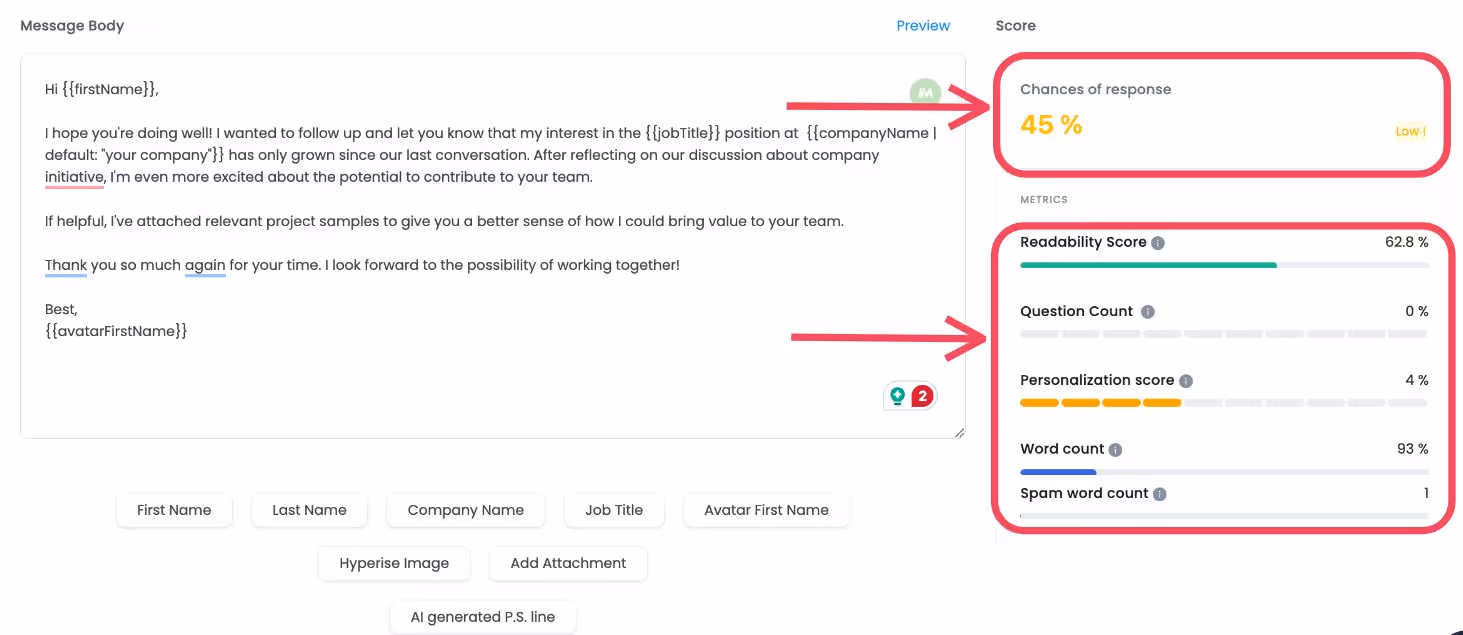 After interview Follow up email template 5