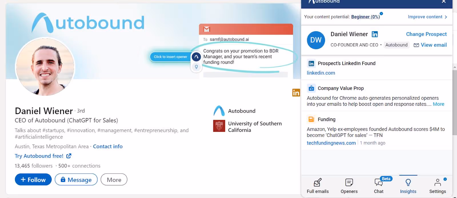 Autobound Personalization example screenshot