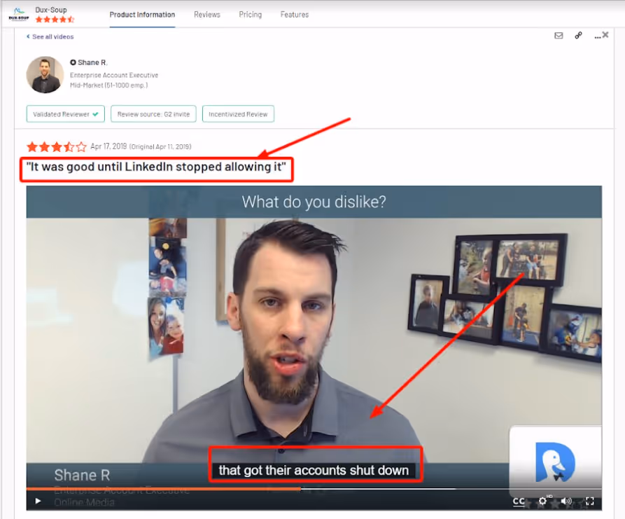 Review of Dux-Soup risks to account