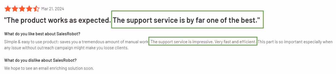 salesrobot review on g2