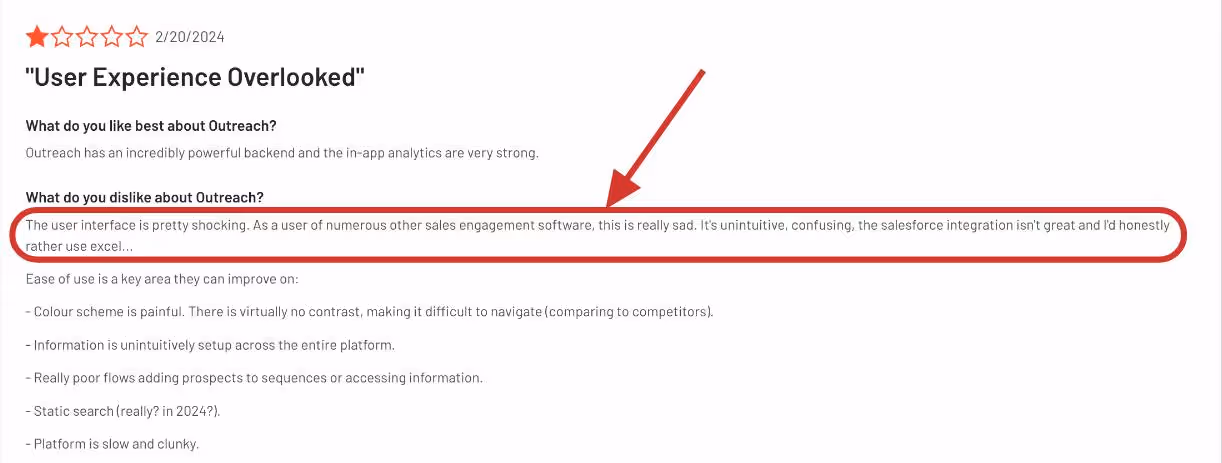 outreach io review on G2
