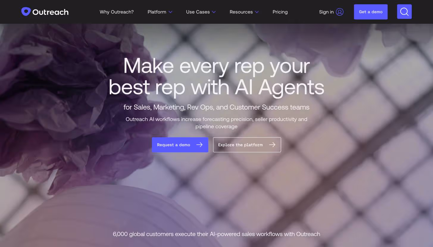Outreach.io homepage