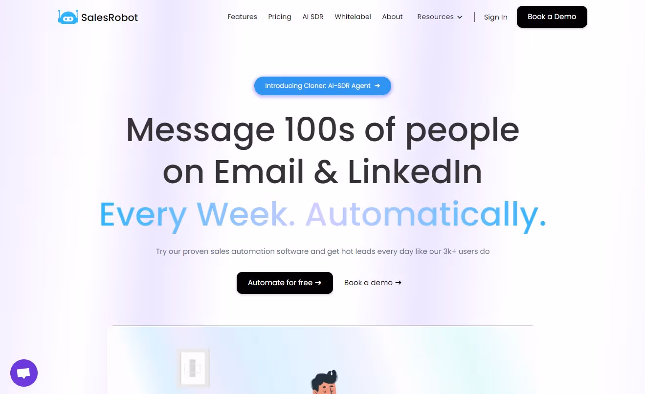 SalesRobot homepage