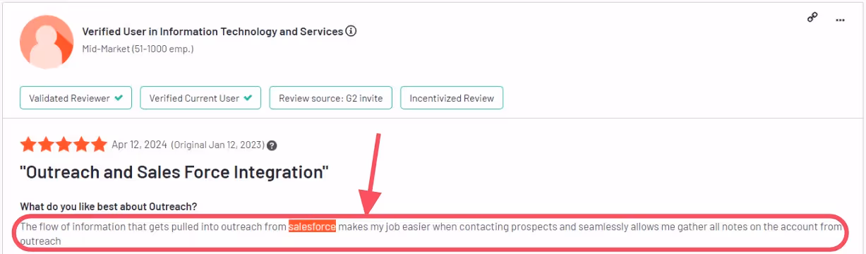 Outreach and salesforce integration review