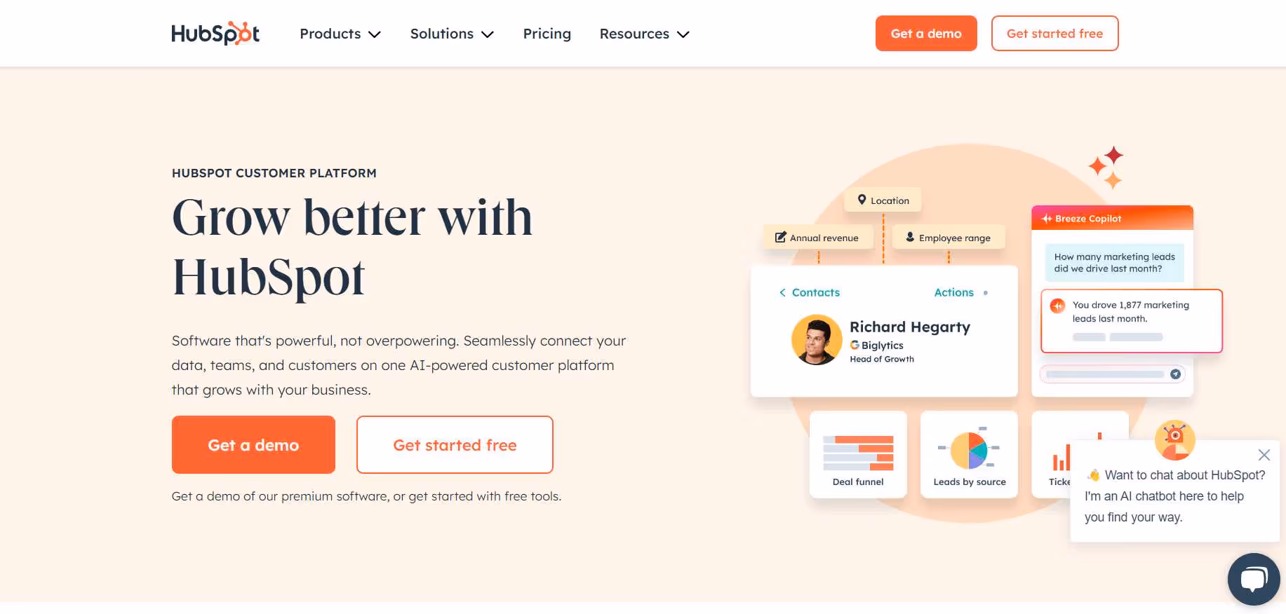 HubSpot homepage