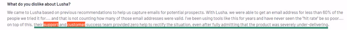 Lusha customer support review