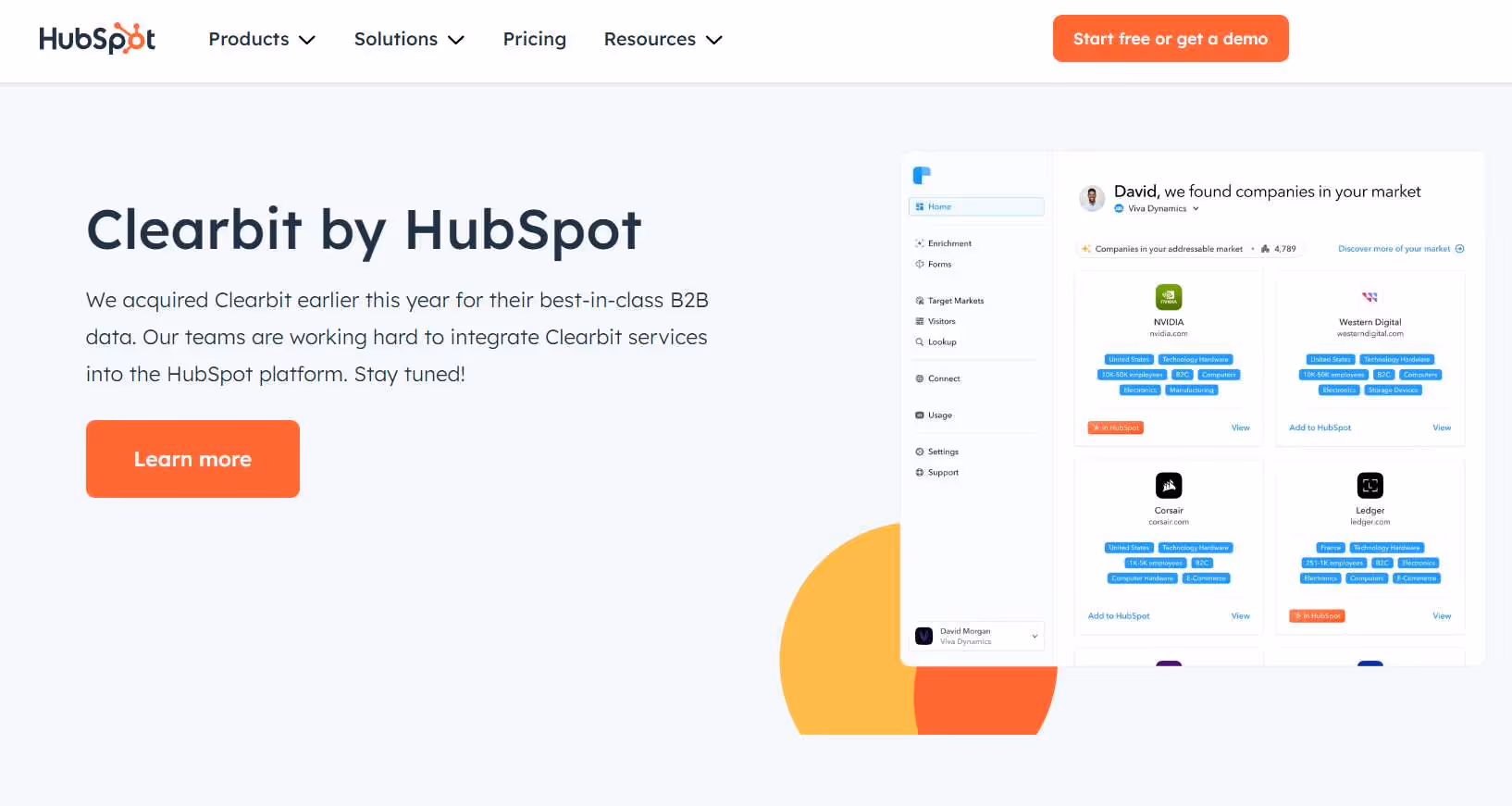 HubSpot homepage