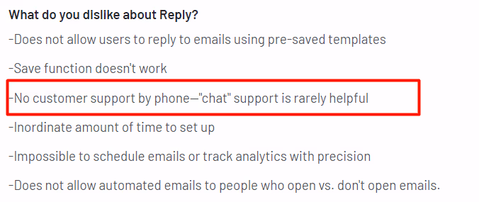 Reply.io review on g2.