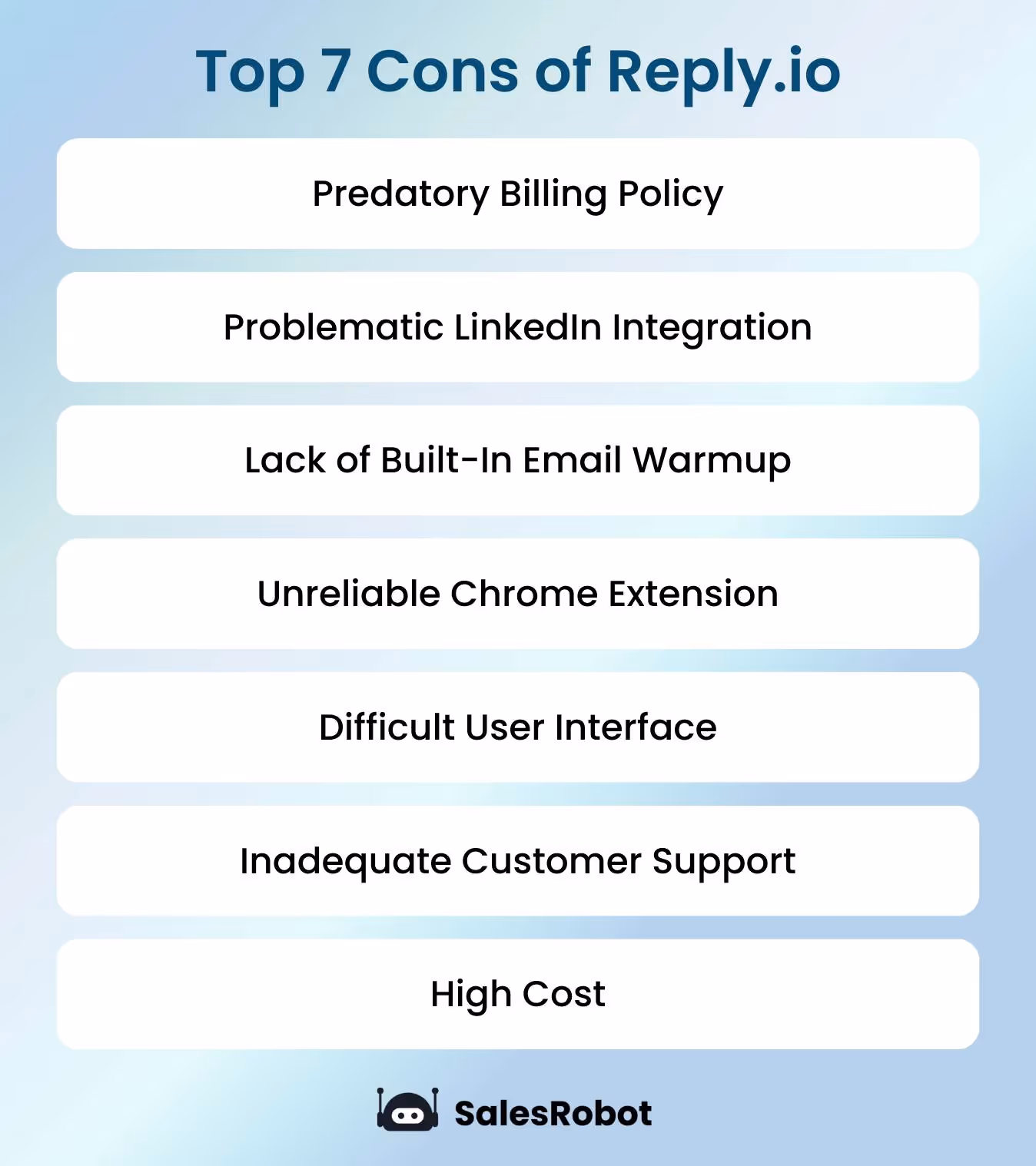 top 7 cons of reply.io