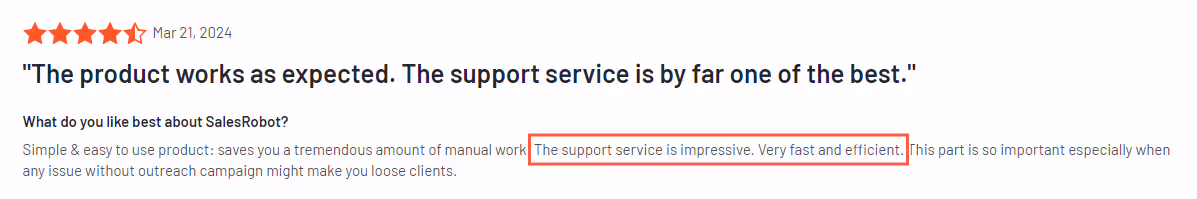 Reply.io review on g2.
