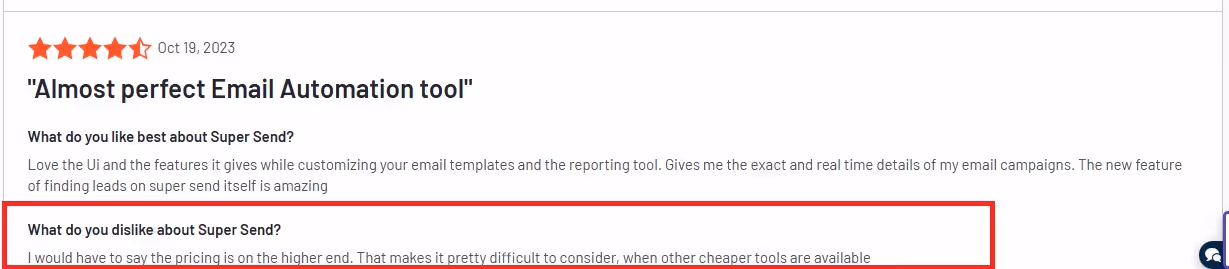 Super Send review on G2 Images