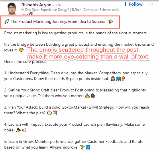 emojis making a post eye catching