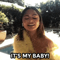A gif of a woman saying "it's my baby".