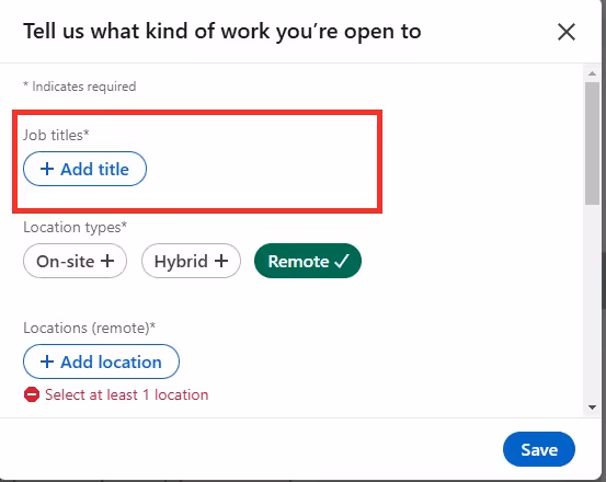 Image of linkedin open to work filter