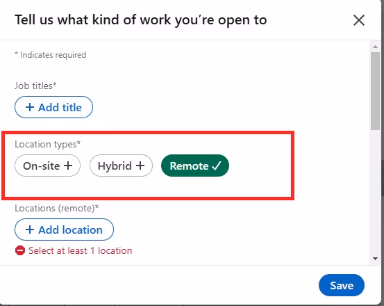 Image of linkedin open to work