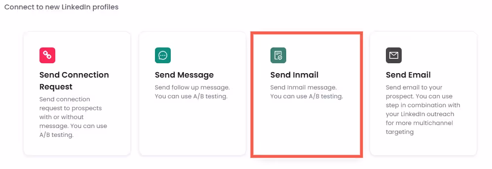 Image of inmail option on salesrobot