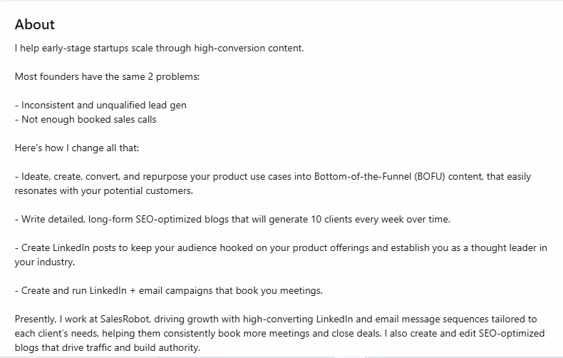 Image of linkedin summary