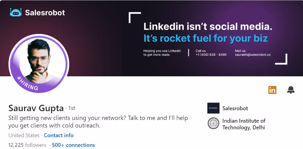 Saurav Gupta - Linkedin profile