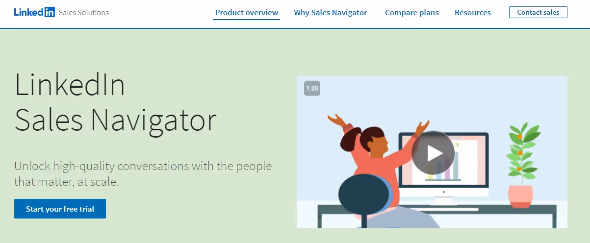 LinkedIn Sales Navigator home