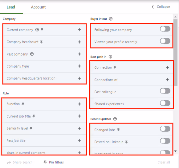 LinkedIn Sales Navigator features