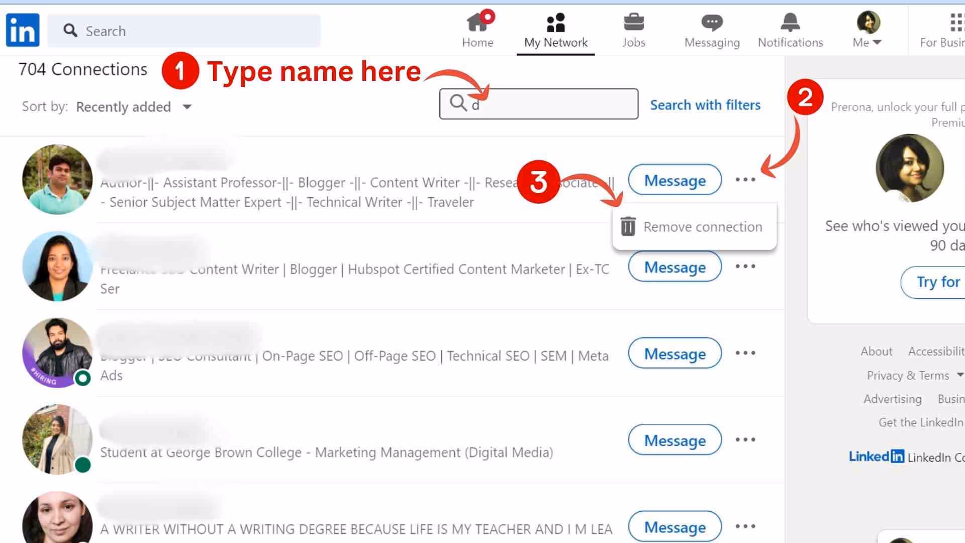 Type name of the person you want to delete.